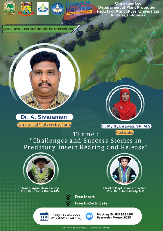 Guest Lecture on Plant Protection Series: GLPP, 13 June 2025